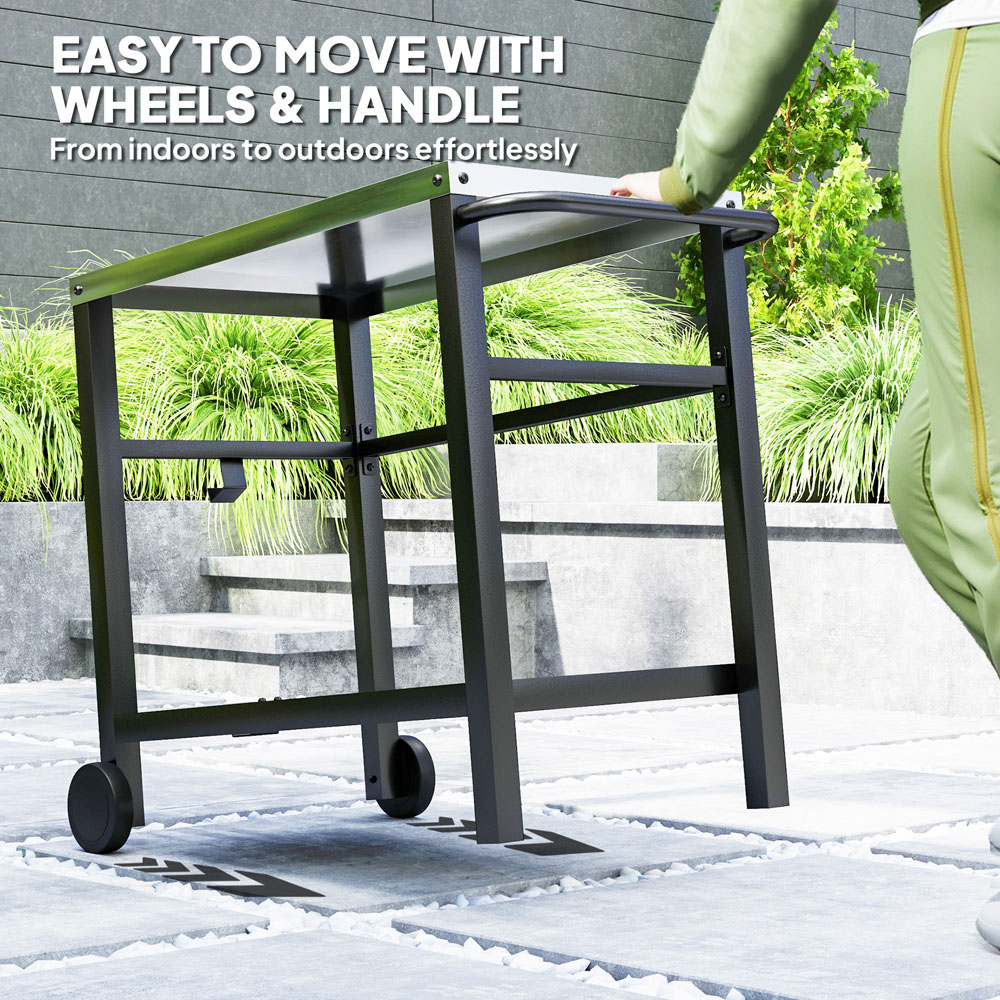 Outsunny Charcoal Grey Barbecue Table with Shelf Image 6