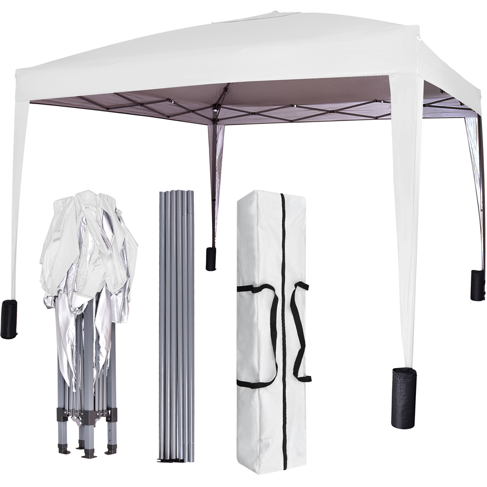 White Pop Up Outdoor Canopy Tent with Removable Sidewalls 3 x 3m Image 3