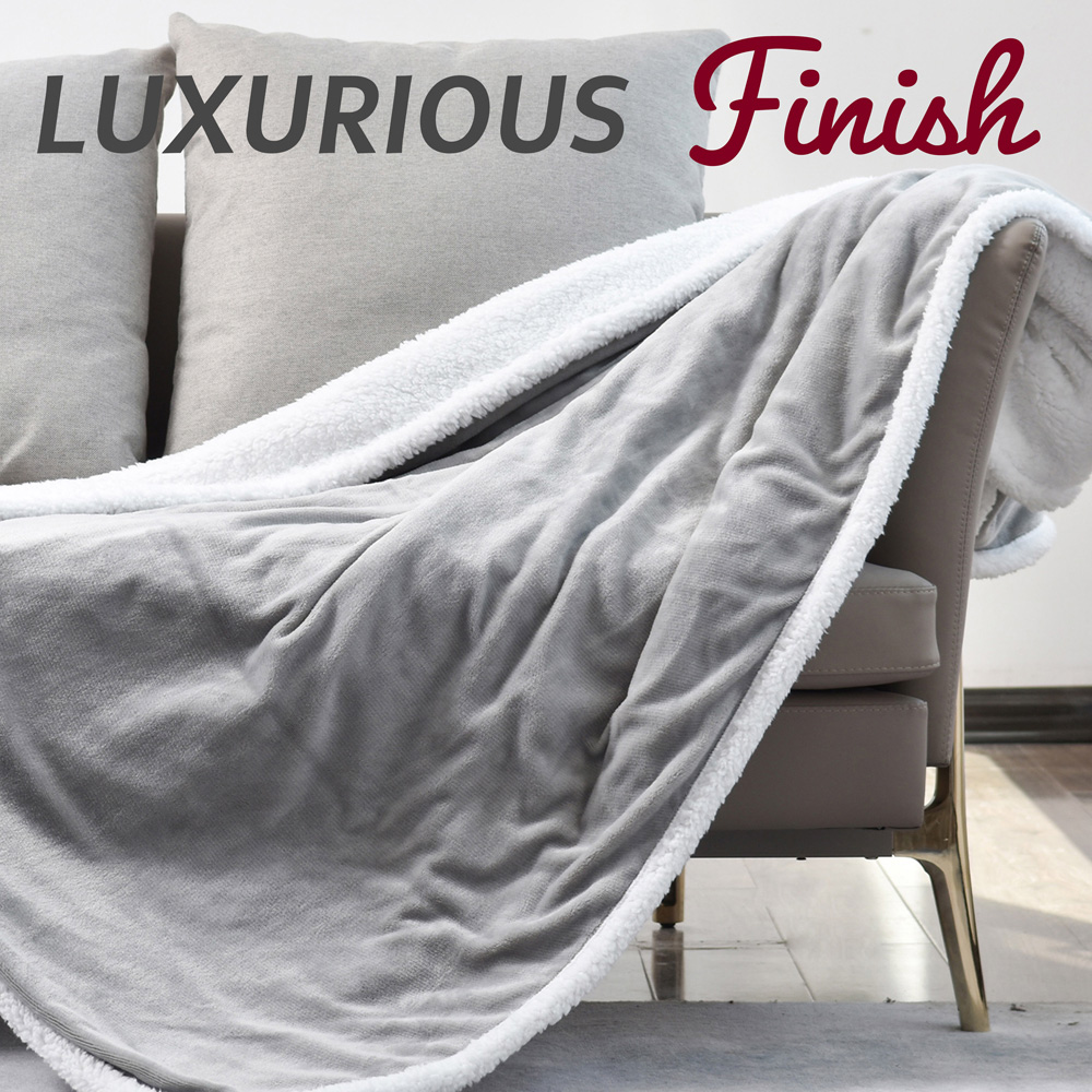 GlamHaus Light Grey Electric Throw 160 x 130cm Image 2
