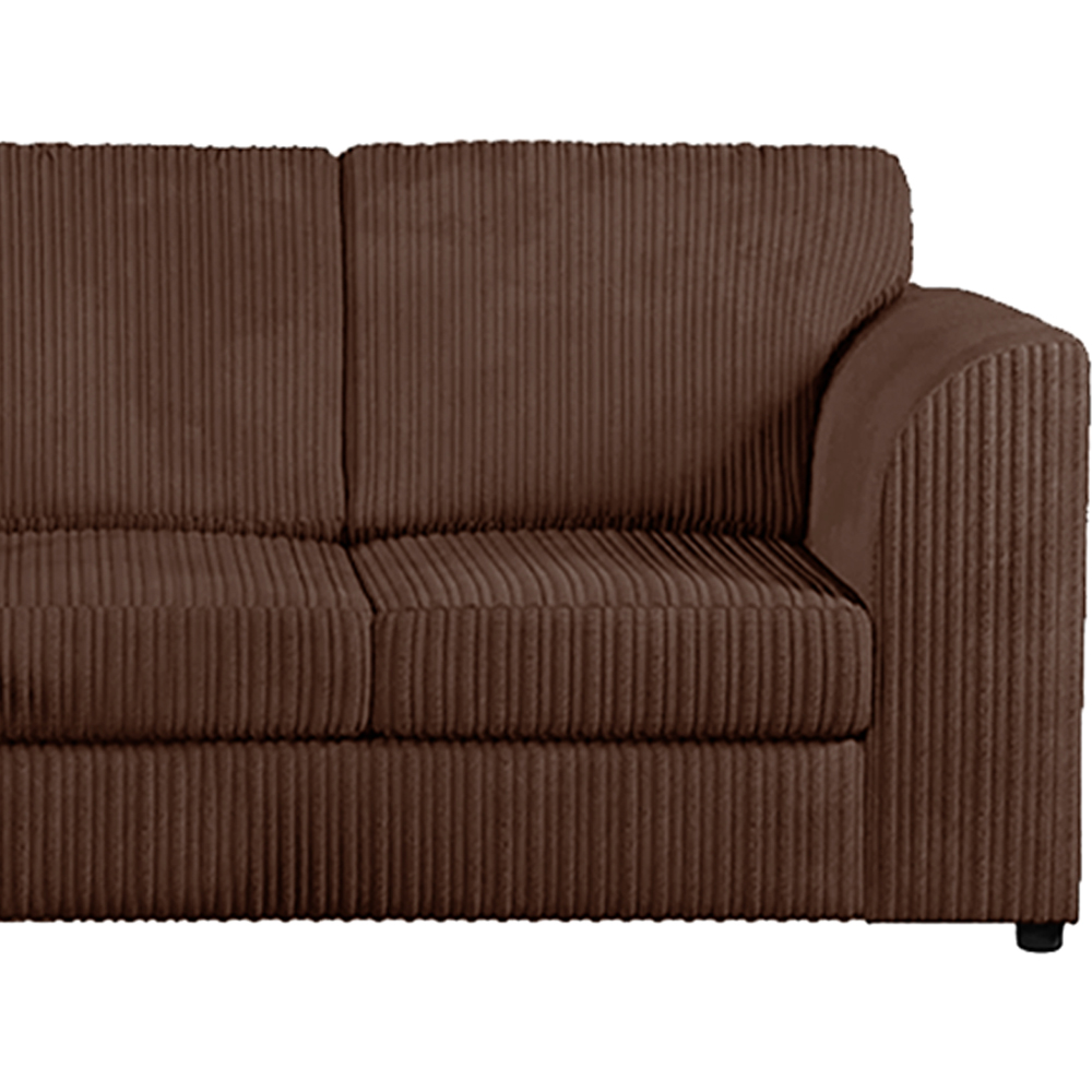 Luxor 4 Seater Chocolate Jumbo Cord Full Back Sofa Image 3