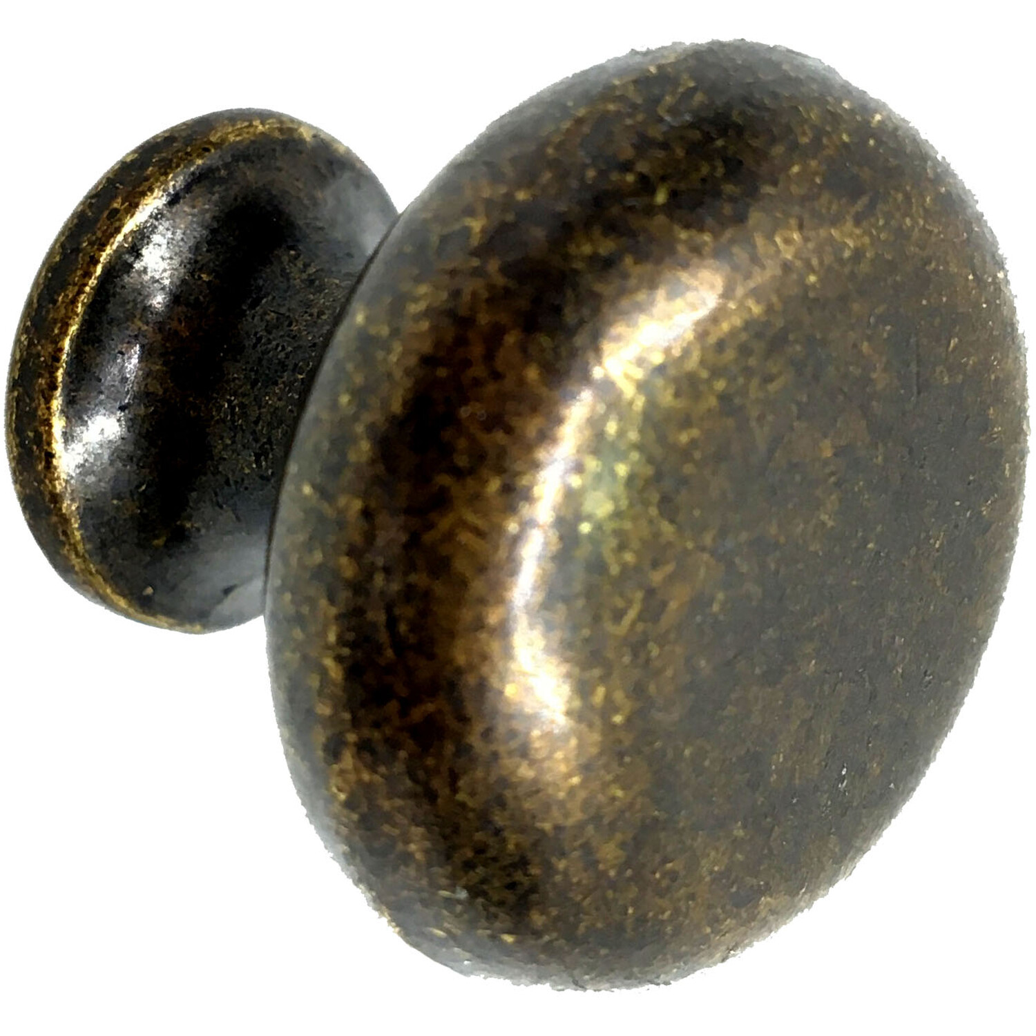 Pack of 4 Sleek Round Cabinet Knobs Antique Brass Image 2