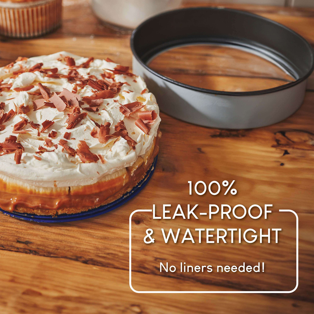 Wham PushPan 18cm Light Grey and Pewter Shallow Tin Image 6