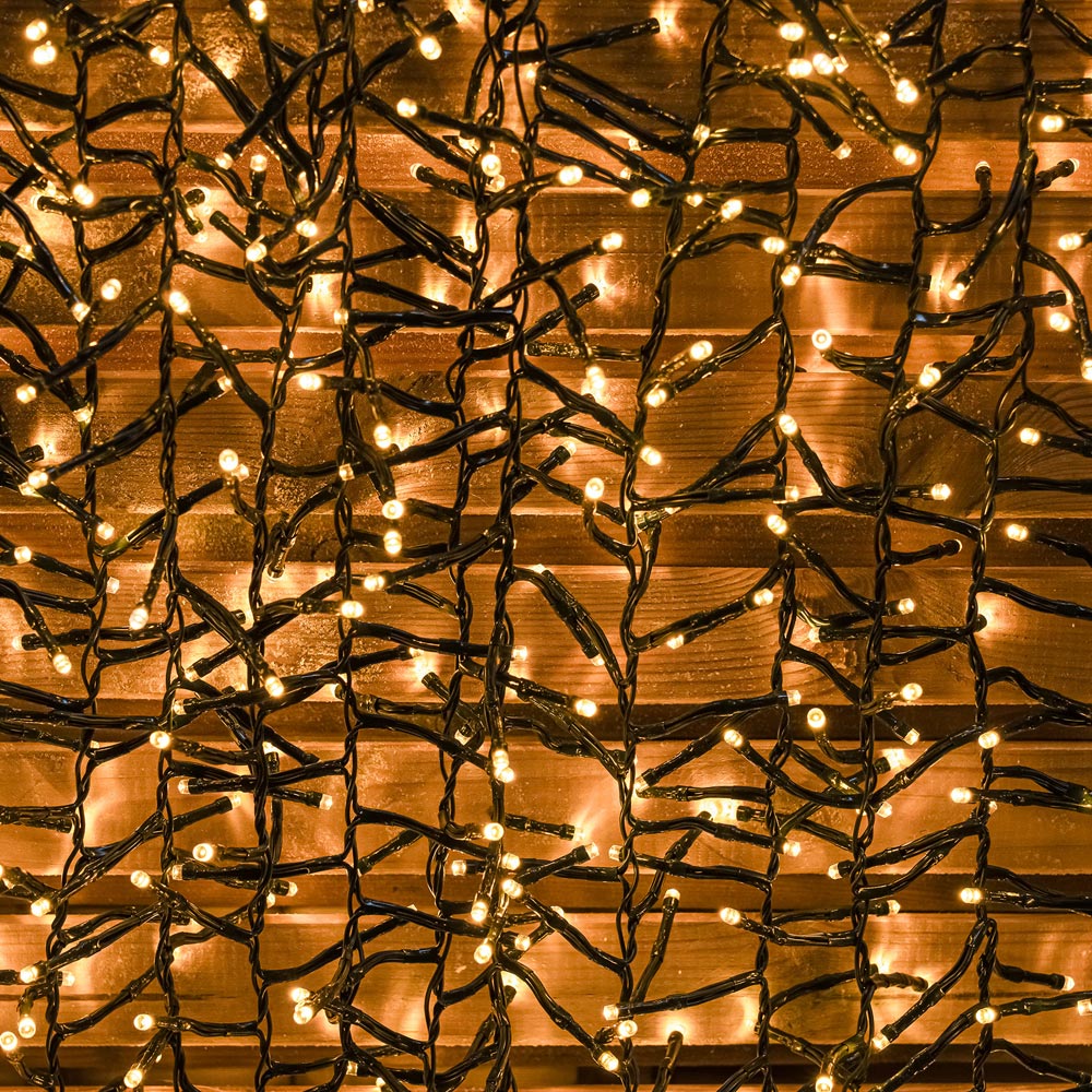 The Christmas Centre 960 Warm White LED Multifunction Green Cable Cluster Light 14.4m Image 5