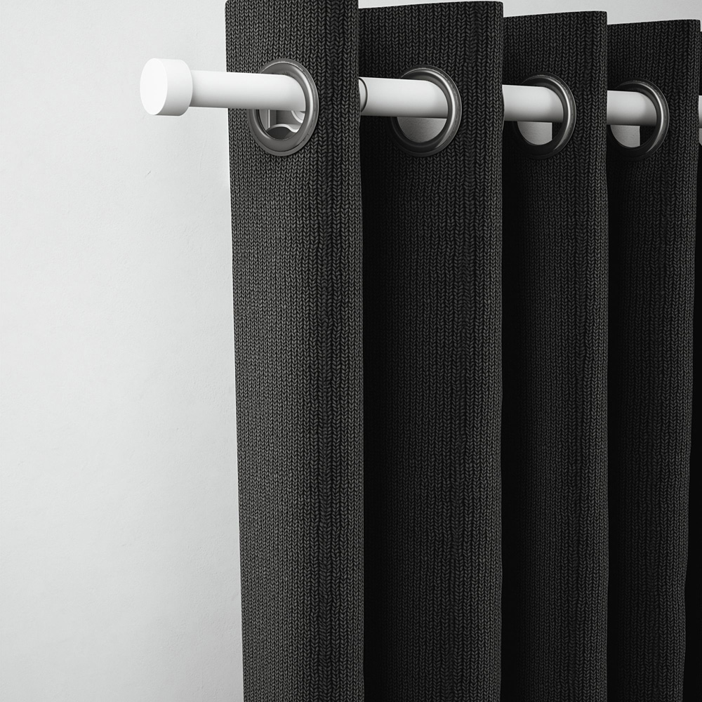 Rothley 71-120cm Matt White Extendable Stud Finials Curtain Pole Image 2