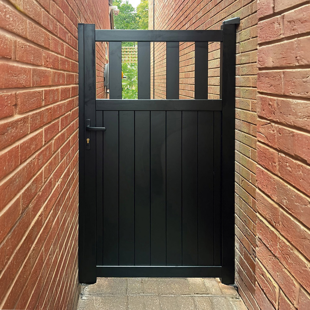 Readymade Gates Black Aluminium Vertical Mix Infill Pedestrian Gate 2000 x 1200mm Image 2