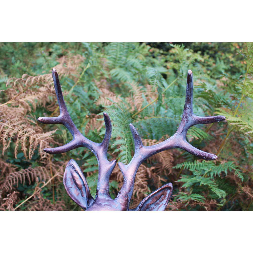 Inspirational Gifting Standing Stag Buck Cast Aluminium Garden Ornament Extra Large Image 7