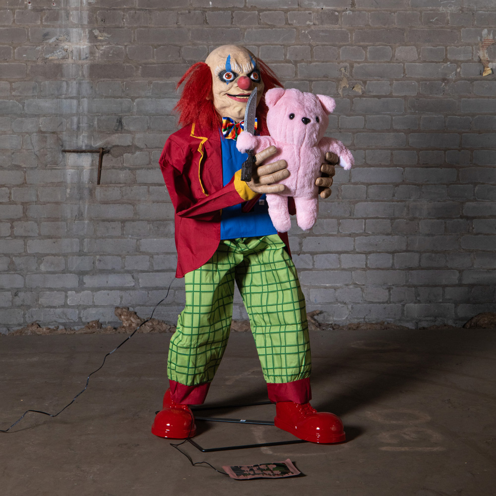 Samuel Alexander Lunging Animated Animatronic Clown Halloween Decoration 4ft Image 2