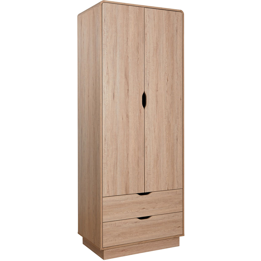 Home Source 2 Door 2 Drawer Rustic Effect Wardrobe Image 2