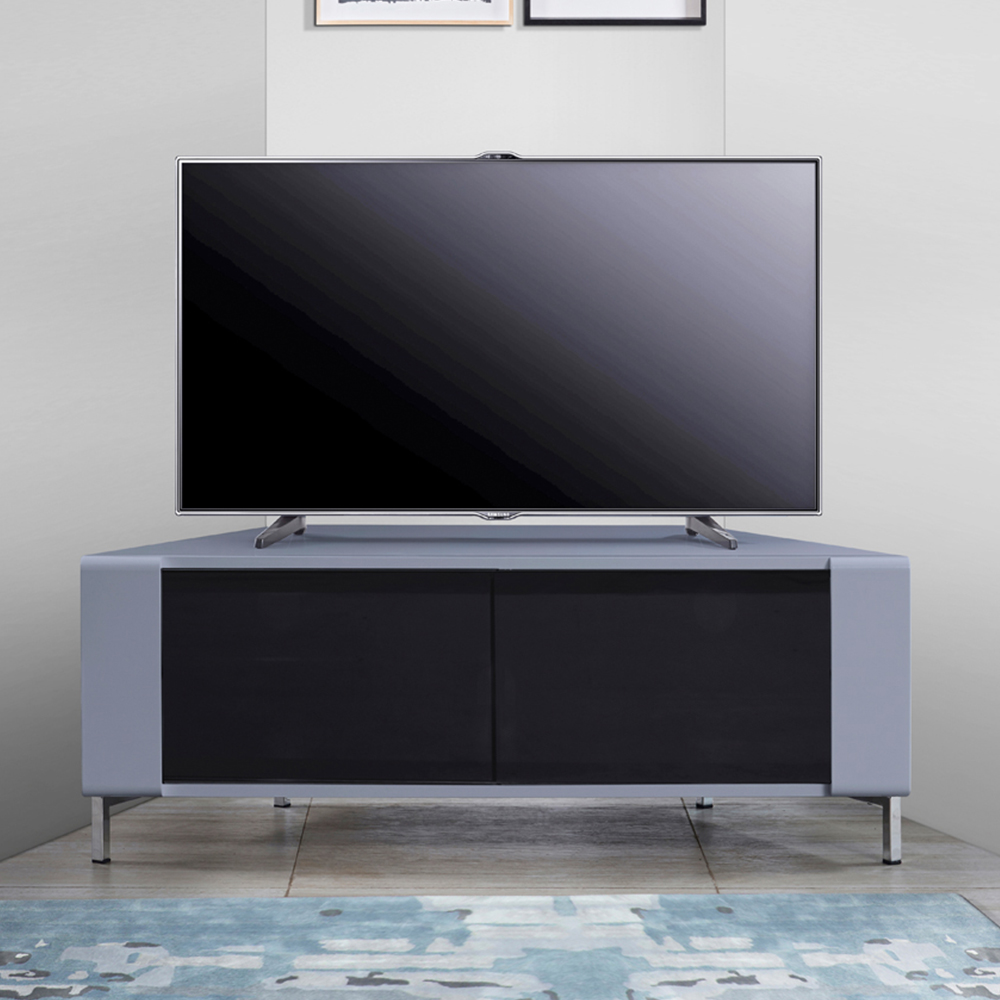MDA Designs Corvus 2 Door Grey and Black TV Cabinet Image 7