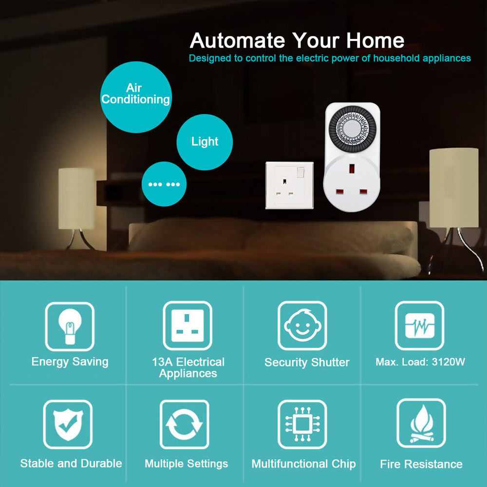 ExtraStar White 24 Hour Plug In Mechanical Timer 2 Pack Image 4