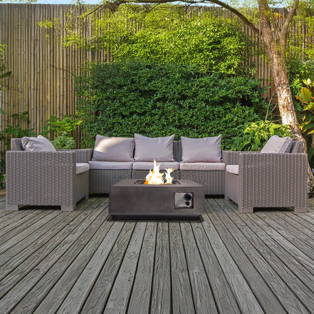 MDA Designs Loki Dark Stone Propane Outdoor Firepit Image 5