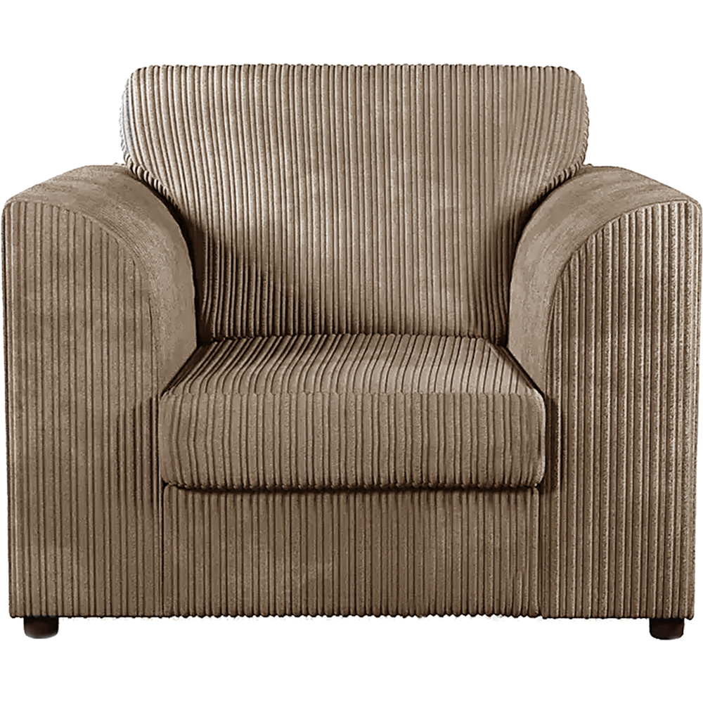 Luxor Single Seater Coffee Jumbo Cord Armchair Image 2