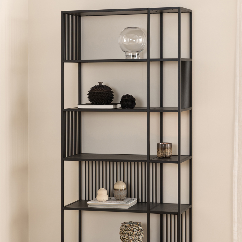 Florence Strington 5 Shelf Black Bookcase Image 8