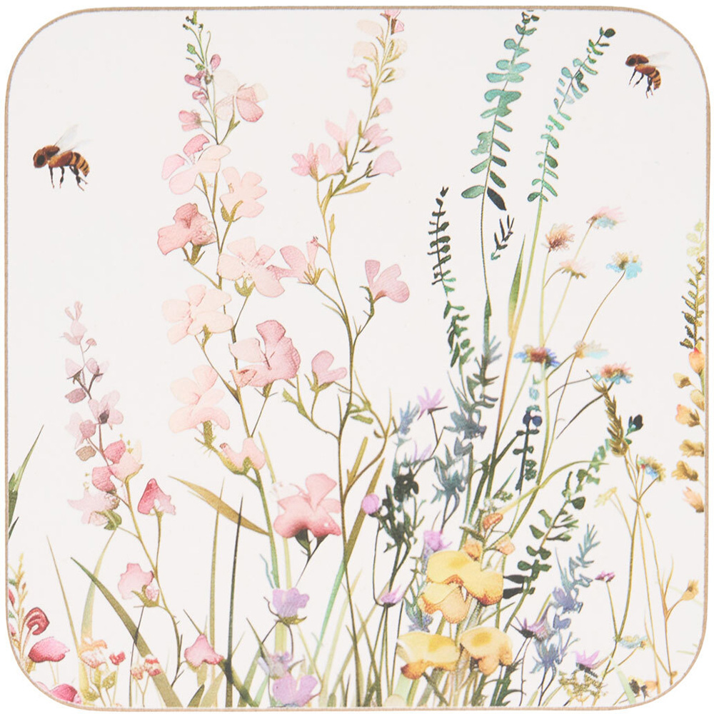 Set of 6 Floral Bees Coasters Image 3