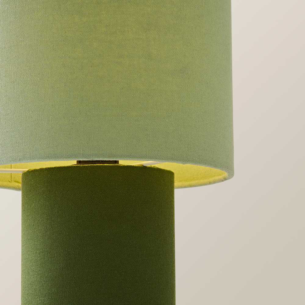 ValueLights Bobby Green Clash Duo Fabric Table Lamp and Bulb Image 4
