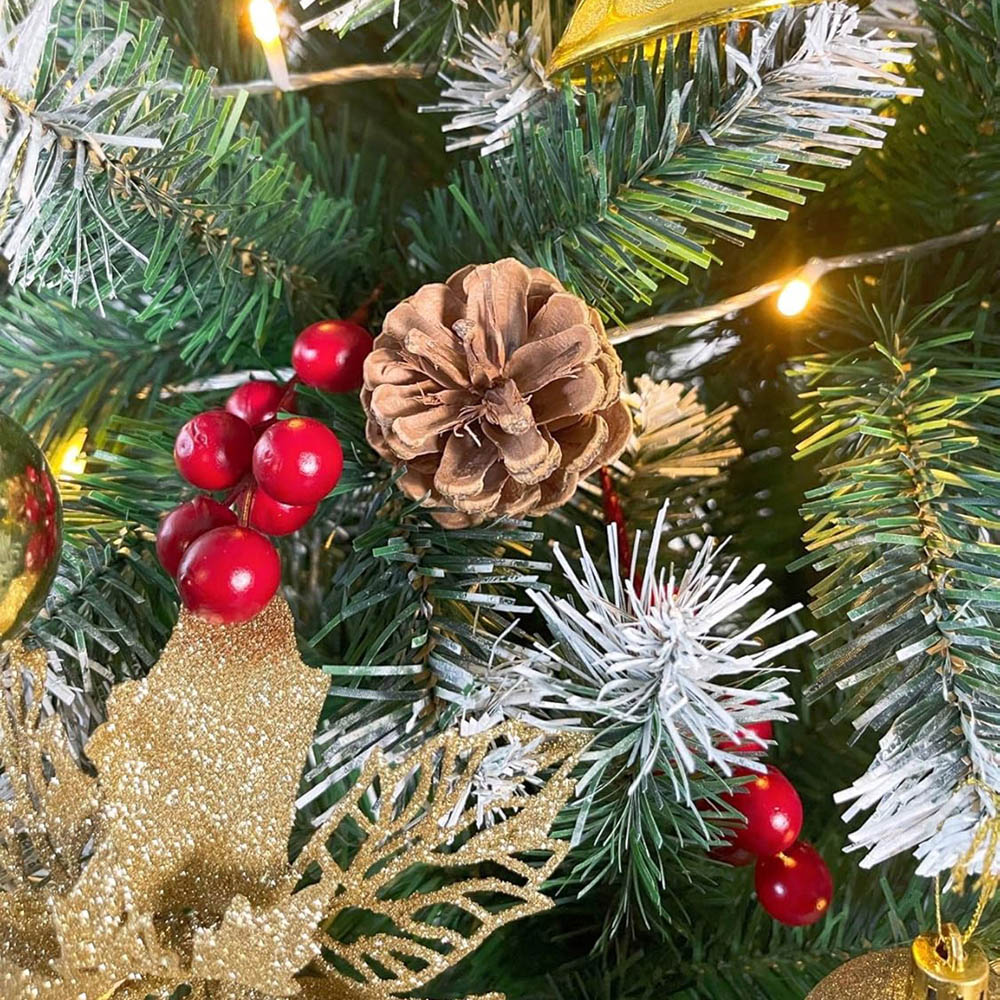 wilko Snow Flocked Artificial Christmas Tree with Pine Cones 7ft Image 3