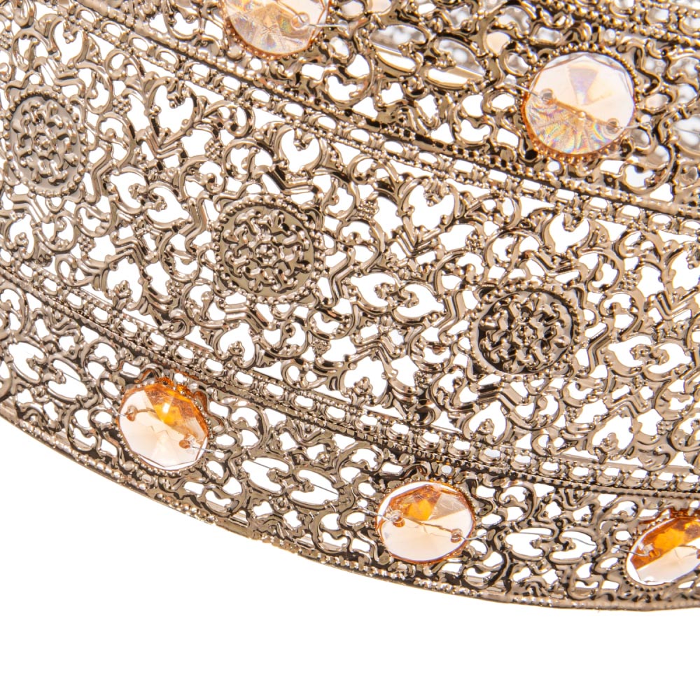 Happy Homewares Moroccan Style Chandelier Polished Gold Acrylic Gem Pendant Shade Image 5