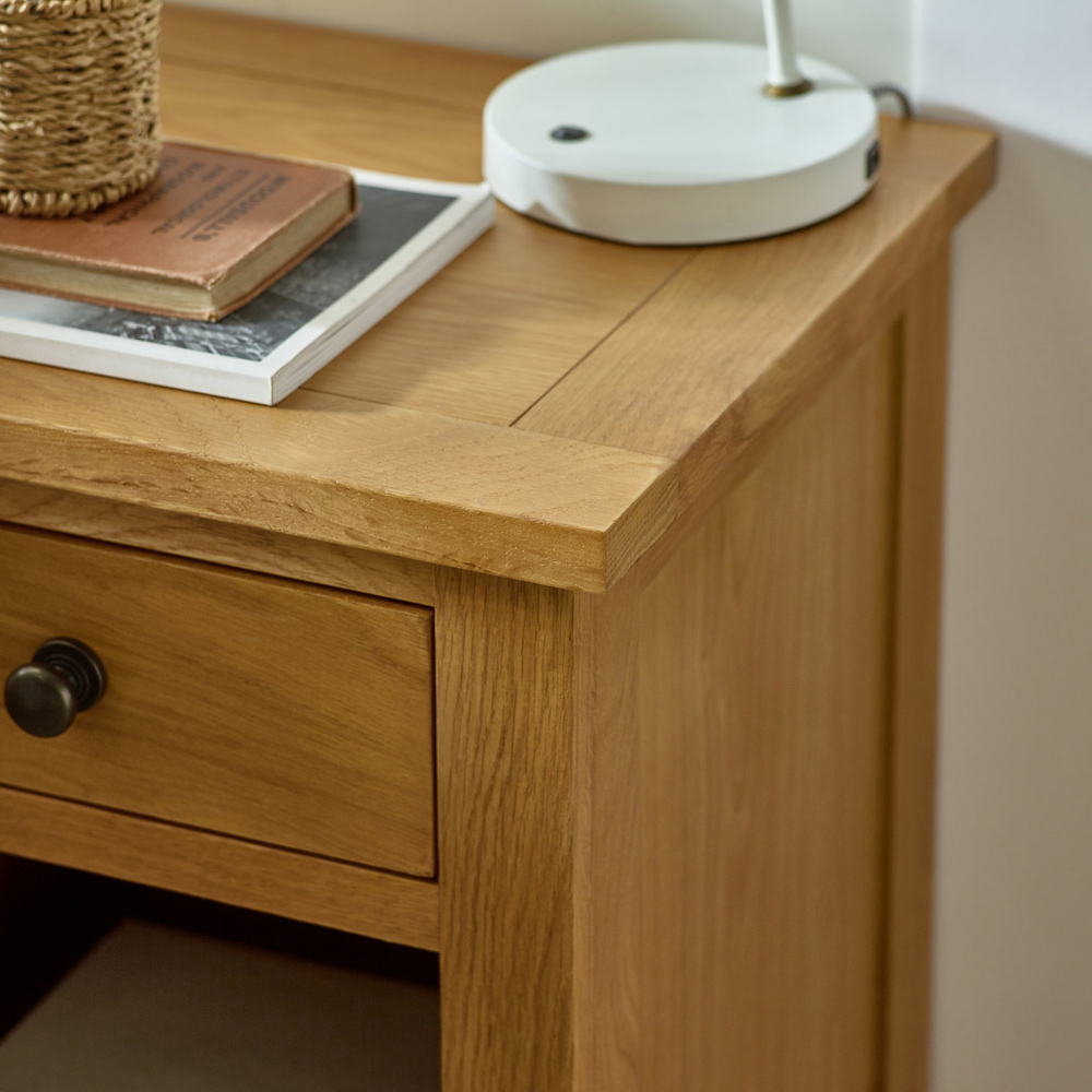 Julian Bowen Marlborough Single Drawer White Oak Bedside Table Image 5
