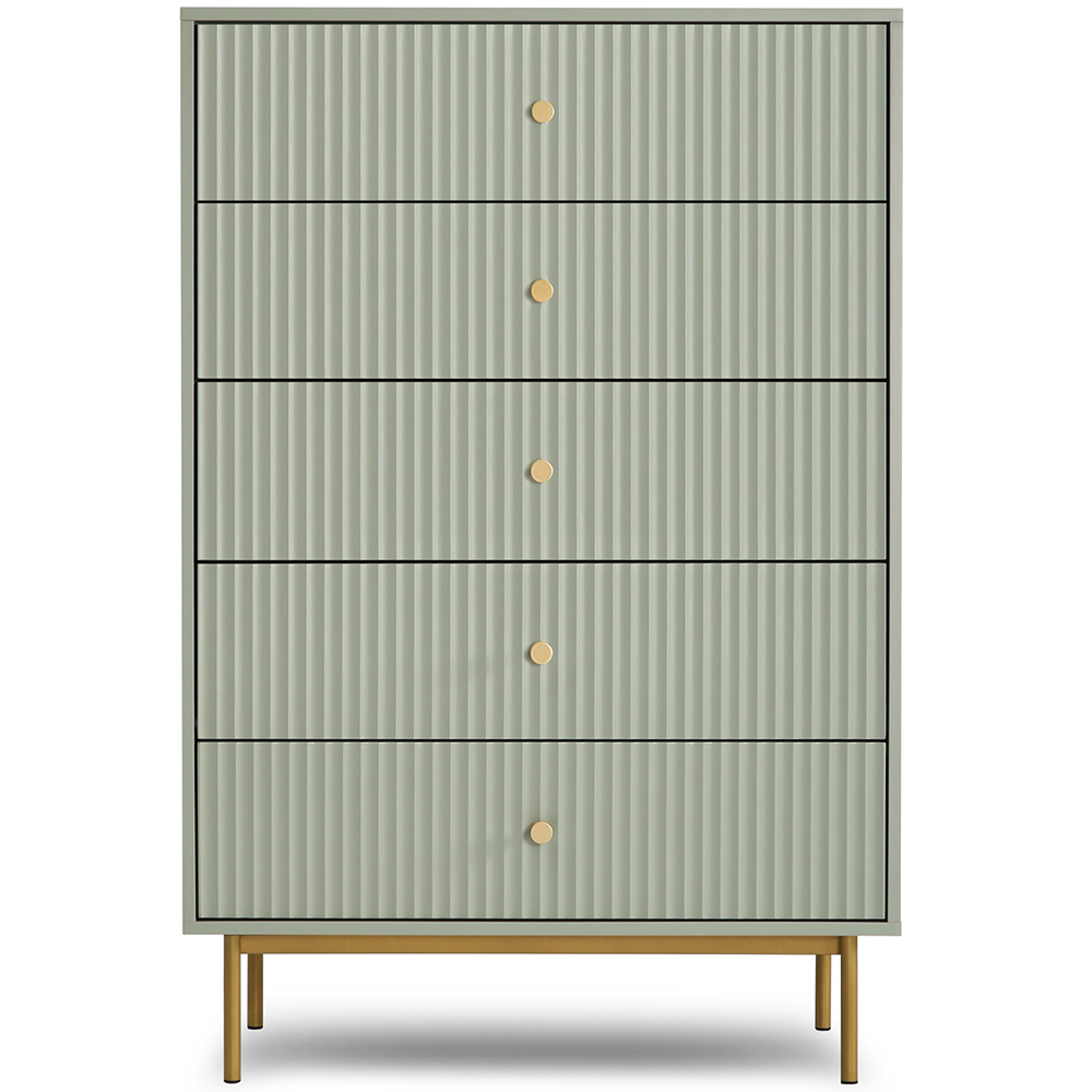 Devon 5 Drawer Sage Chest of Drawers Image 2