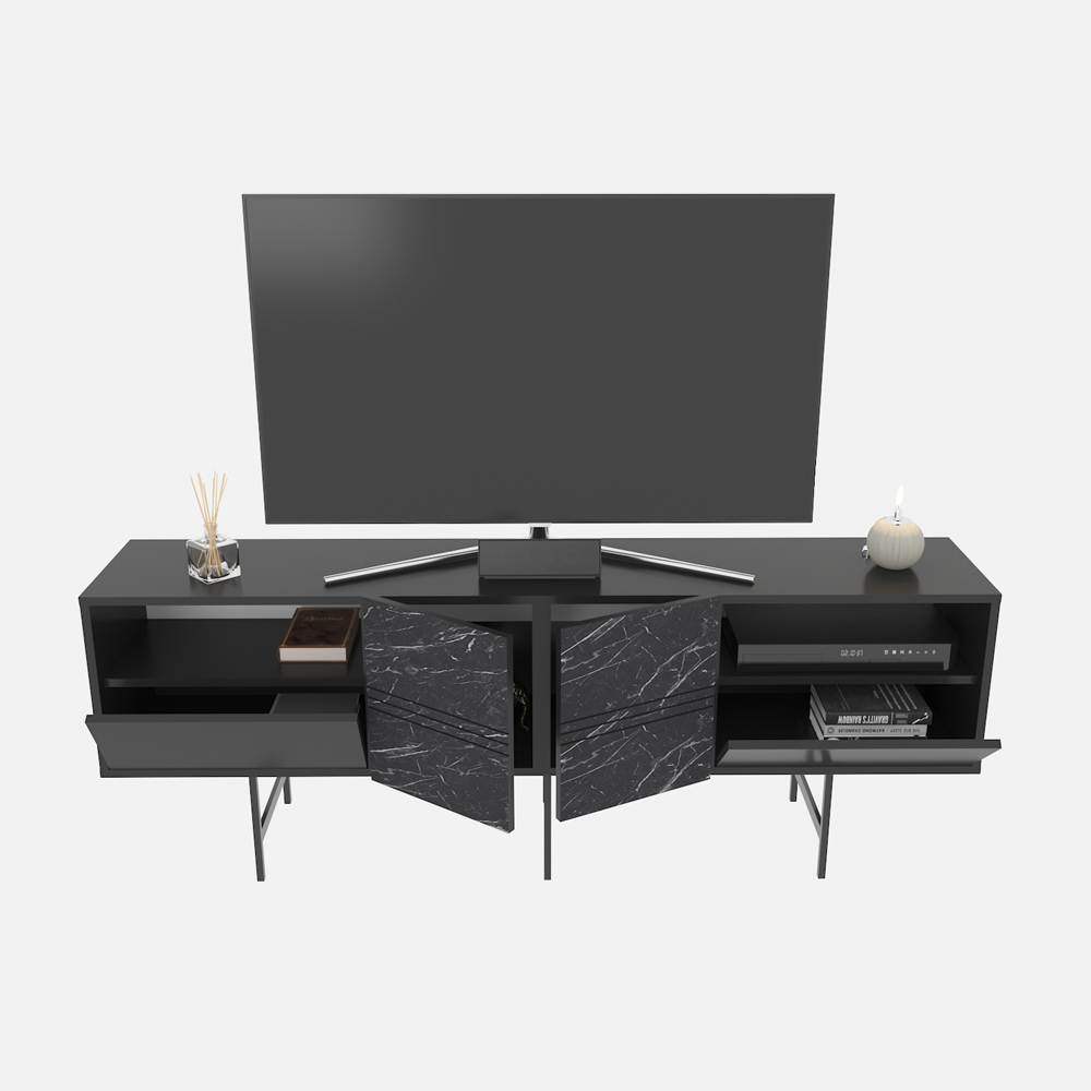 Decorotika Derin Black Marble Effect TV Unit Image 6