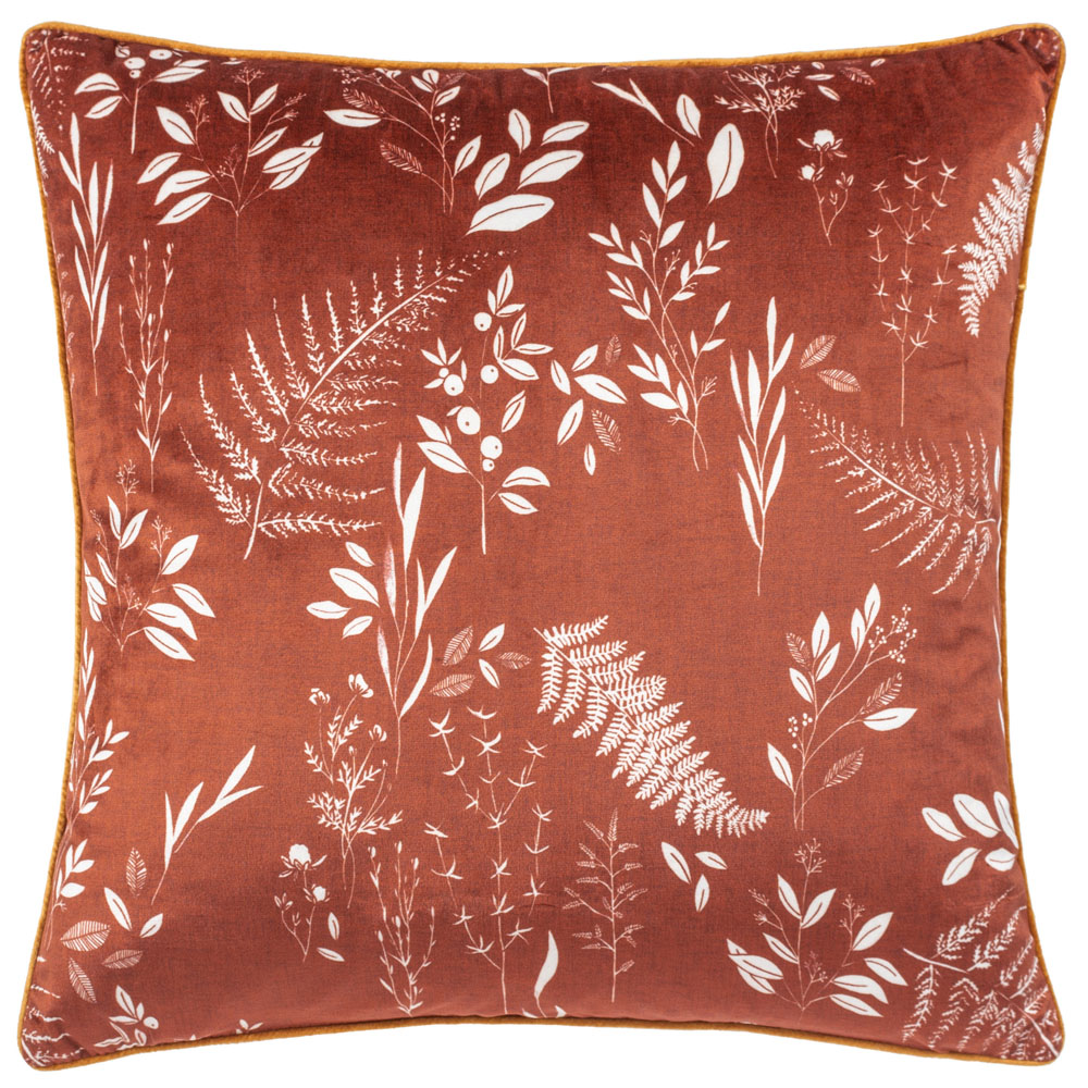 furn. Fearne Brick Printed Velvet Cushion Image 1
