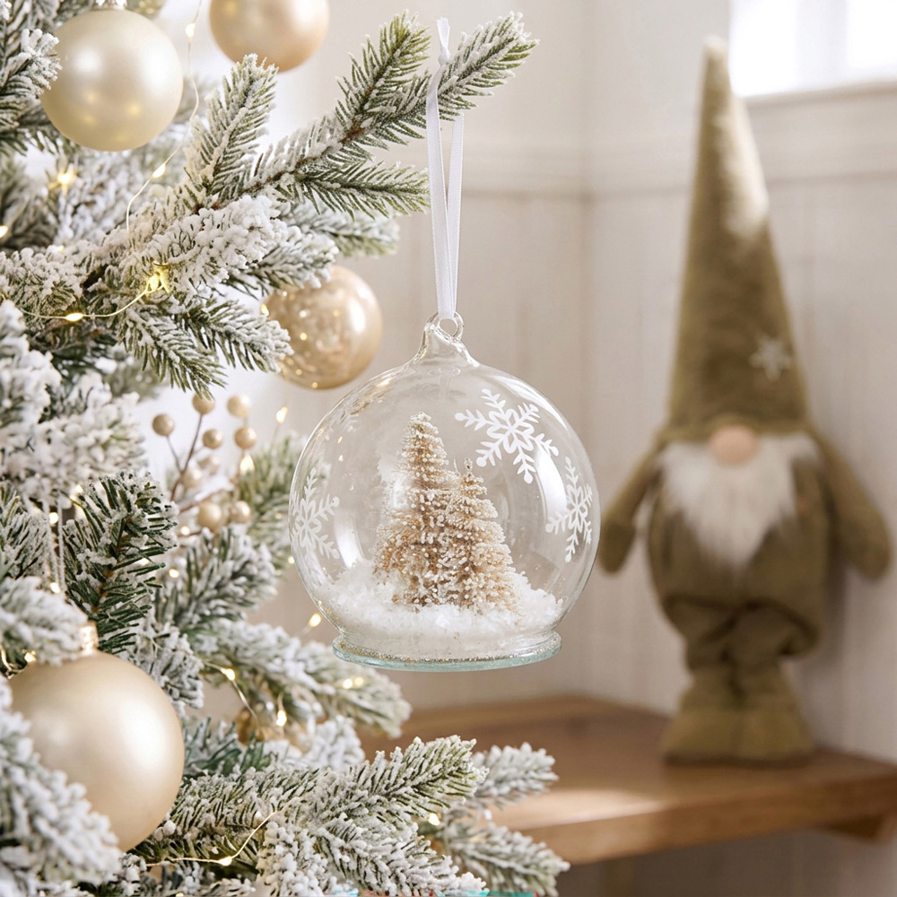 Tree Scene Snowy Bauble Image 2