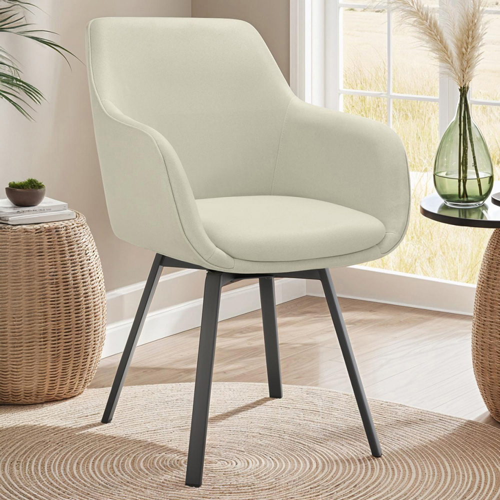 tectake Alicon Set of 4 Greige Dining Chair Image 1