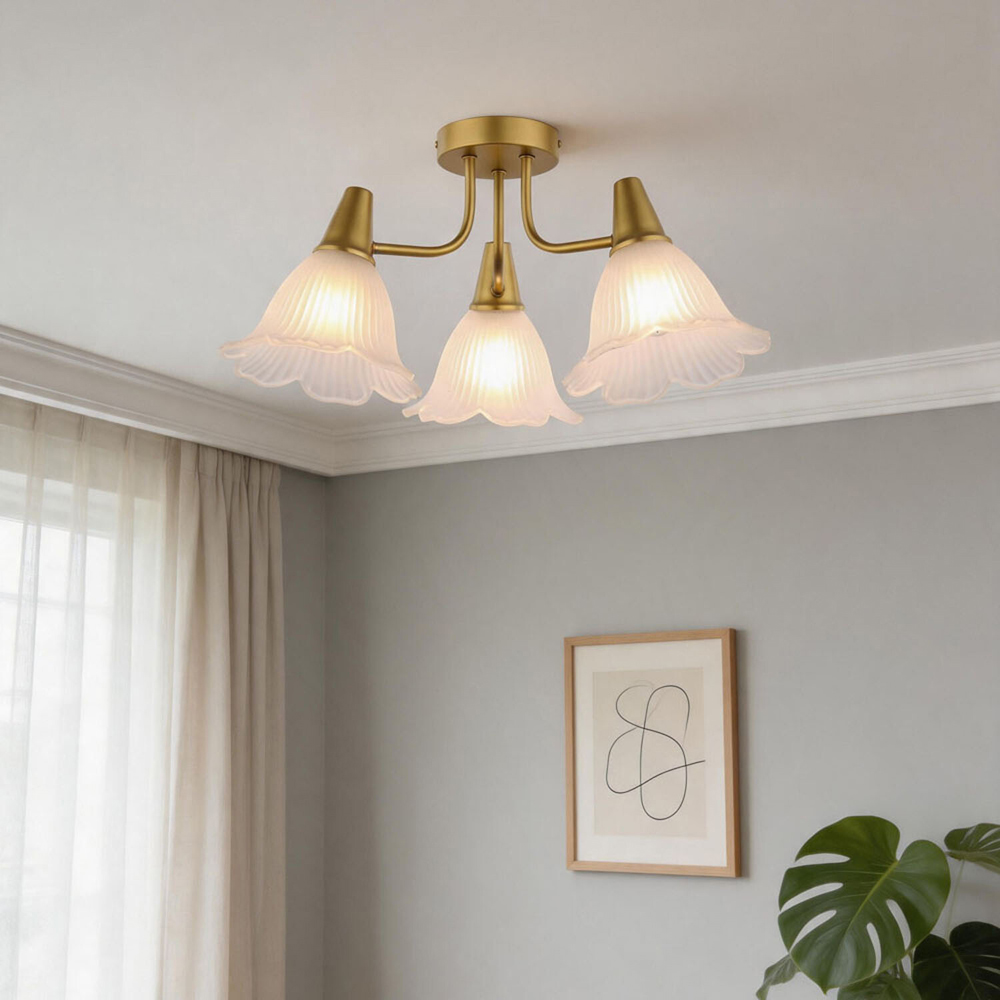Chloe 3 Way Ceiling Light Fitting Gold Image 2