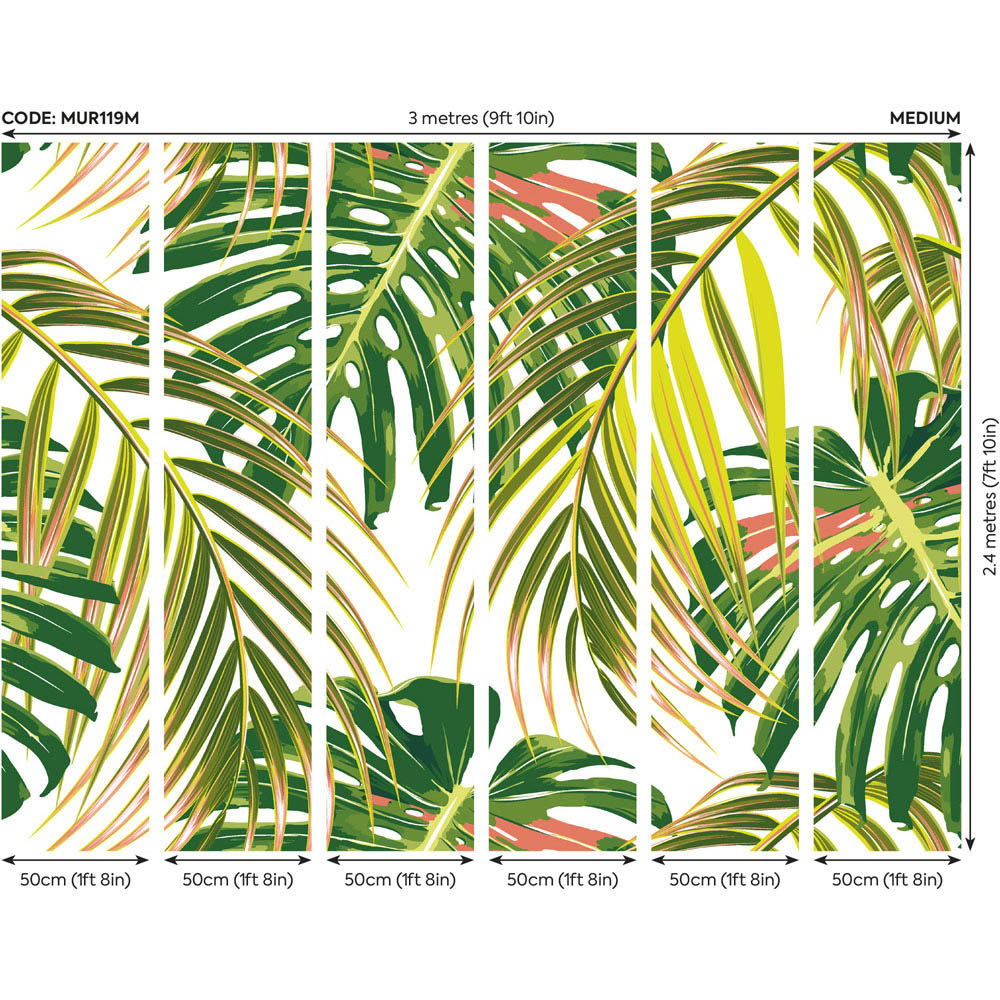 Origin Murals Graphic Flower Green Wall Mural Image 3