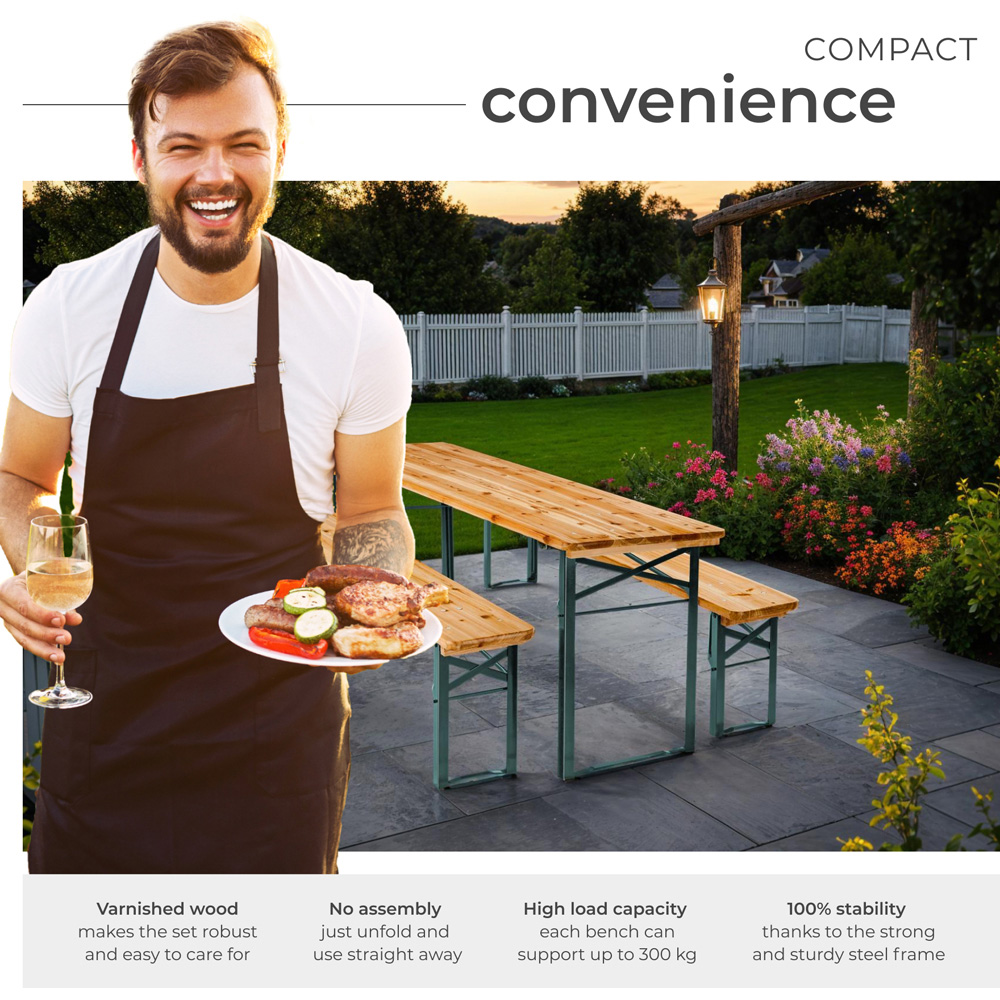 tectake Sissi 8 Seater Foldable Picnic Table and Benches Image 4