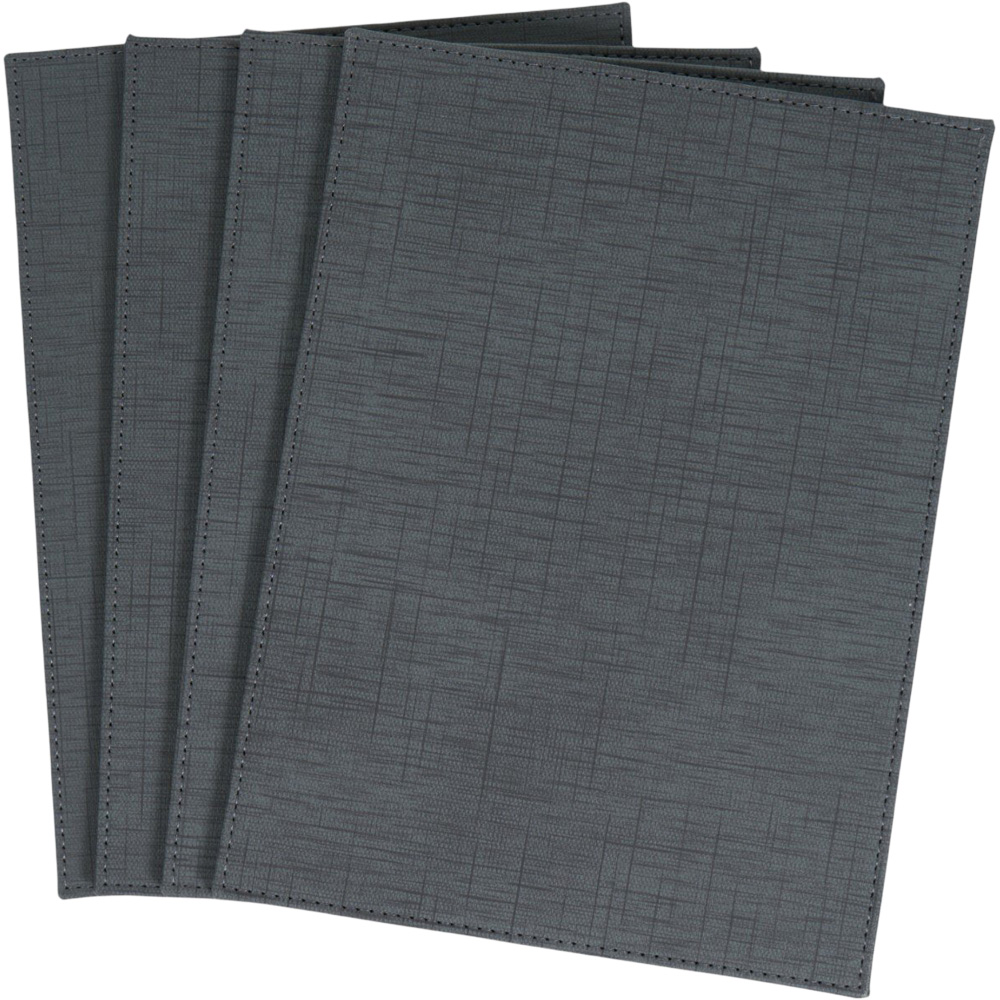 Set of 4 Faux Leather Placemats Charcoal Image 3