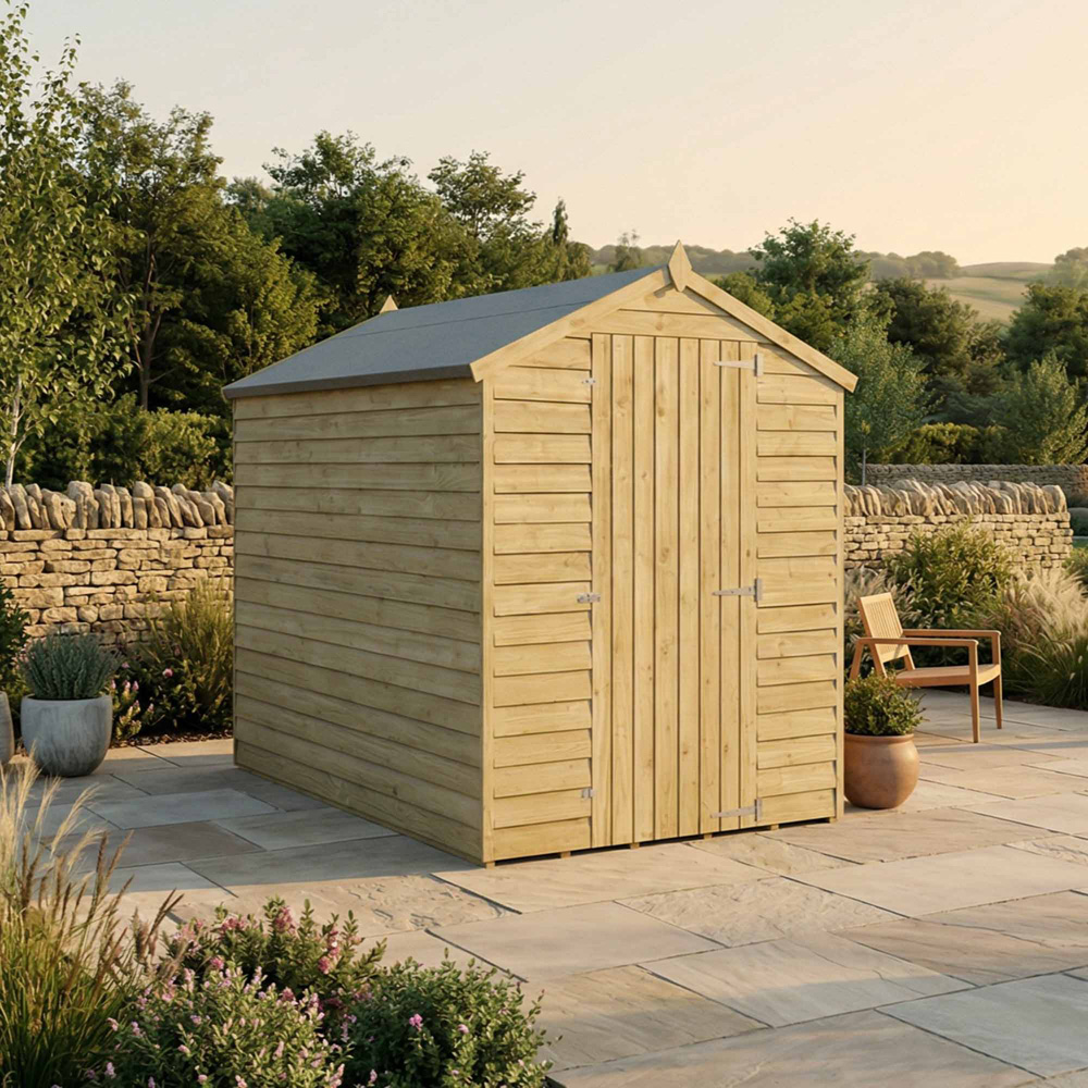 Mercia 7 x 5ft Overlap Apex Wooden Shed Image 2