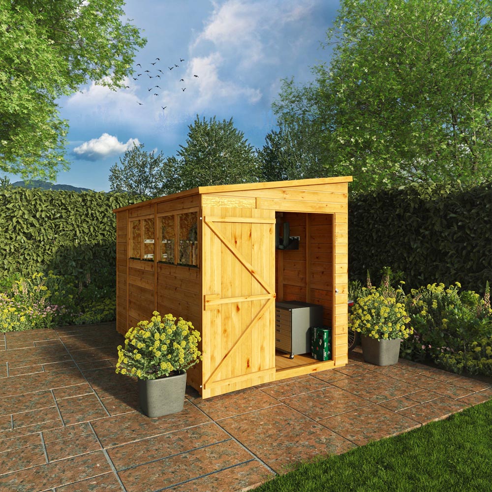 Mercia Woodsman 10 x 6ft Shiplap Glass Pent Shed Image 3