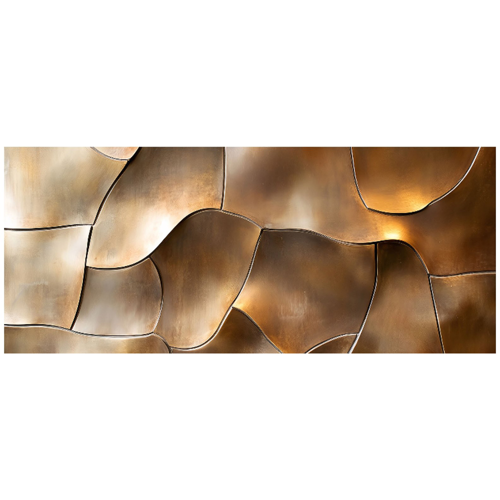 Warren Reed Designer Bronze Gold Eclectic Design Glass Bathroom Splashback 25 x 60cm Image 2