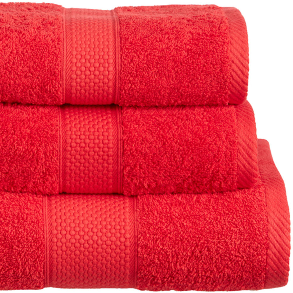 Imperial Ringspun Combed Cotton Red Turkish Bath Towel 2 Pack Image 2
