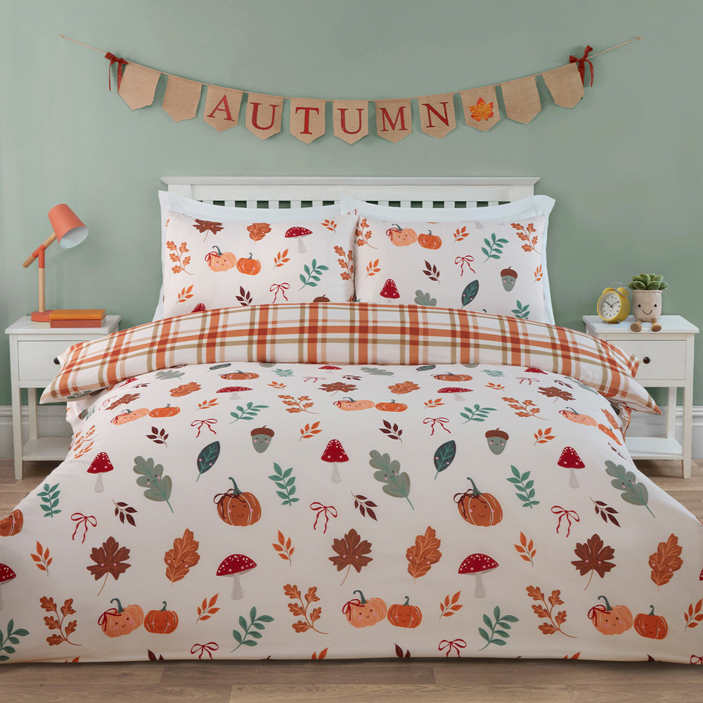 Autumn Friends Duvet Set Rust King Image 4