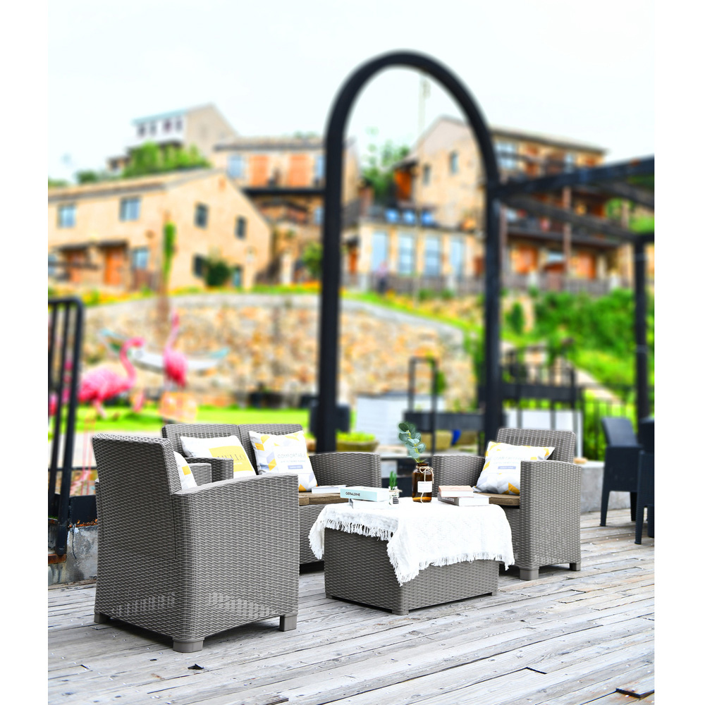 Centurion Supports Santana Rattan 4 Seater Lounge Set Grey Image 7