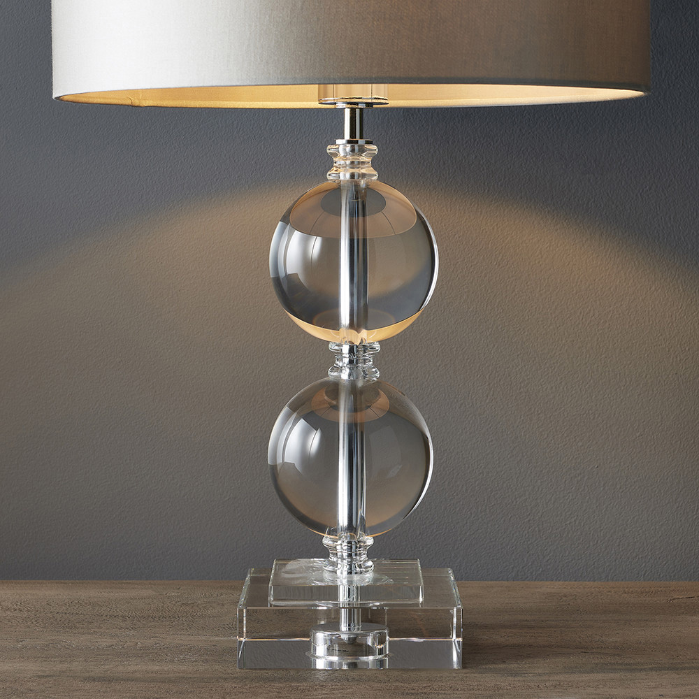 Merano Ortisei Clear Crystal and Chrome Table Lamp Image 4