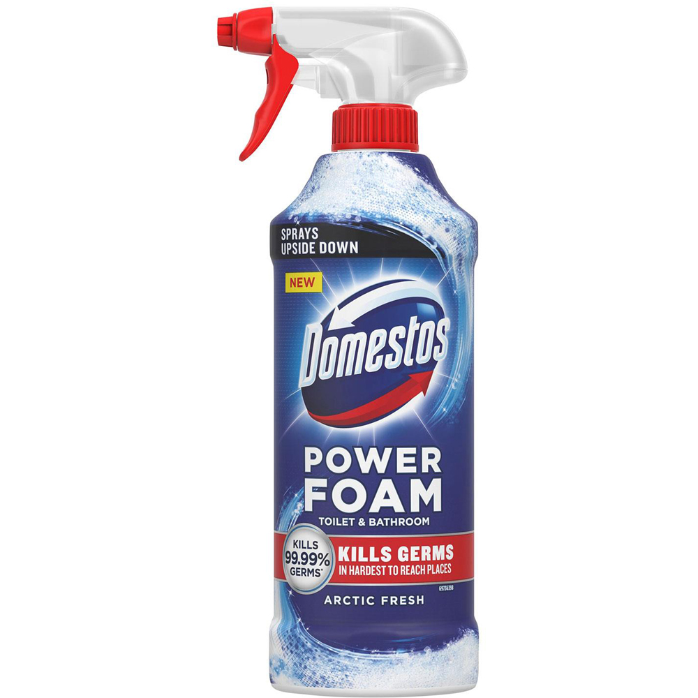Domestos Power Foam Arctic Fresh Toilet and Bathroom Cleaner Spray 450ml 6 Pack Image 2