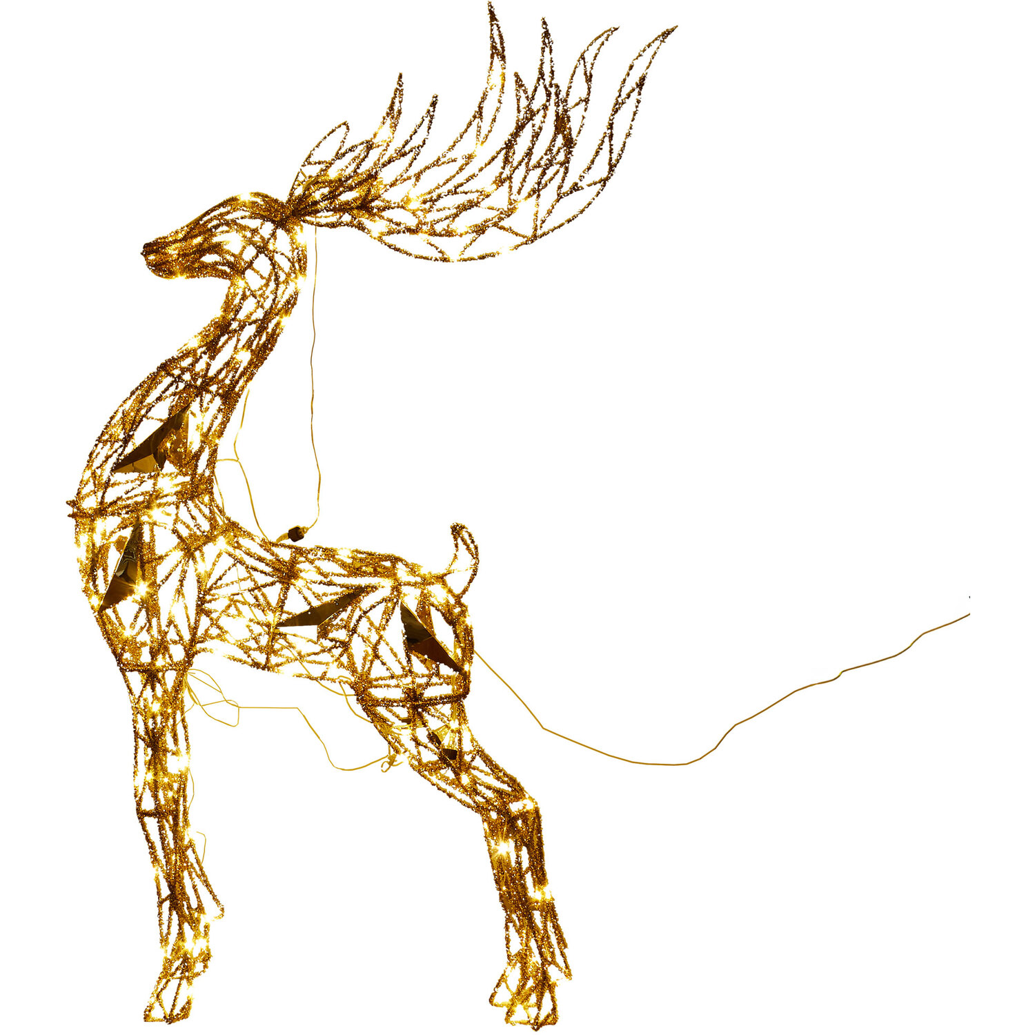 LED Mirrored Standing Stag - Gold Image 4