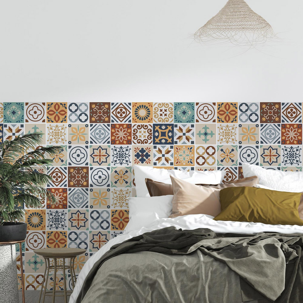 Wallplus Rabat Mediterranean Wall Tile Sticker 15 x 15cm 48 Pack Image 4