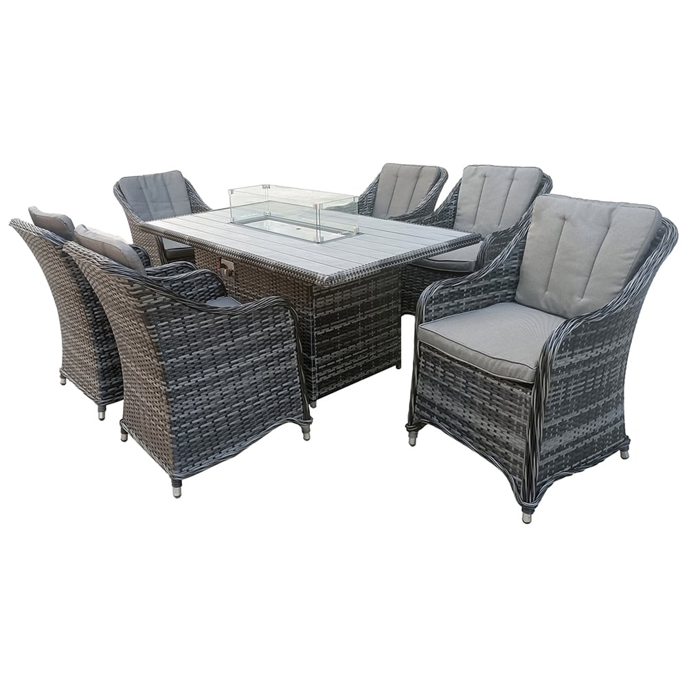 Furniture One 6 Seater Rattan Fire Pit Garden Furniture Image 4