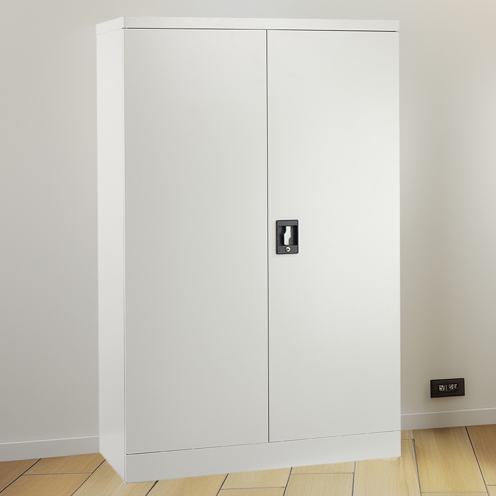 MMT Furniture Designs 2 Door White Steel Lockable Filing Cabinet Image 1