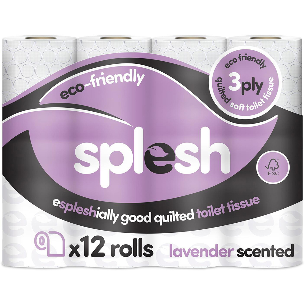 Splesh Quilted Lavender Fragrance Toilet Tissue 36 Rolls 3 Ply Image 2