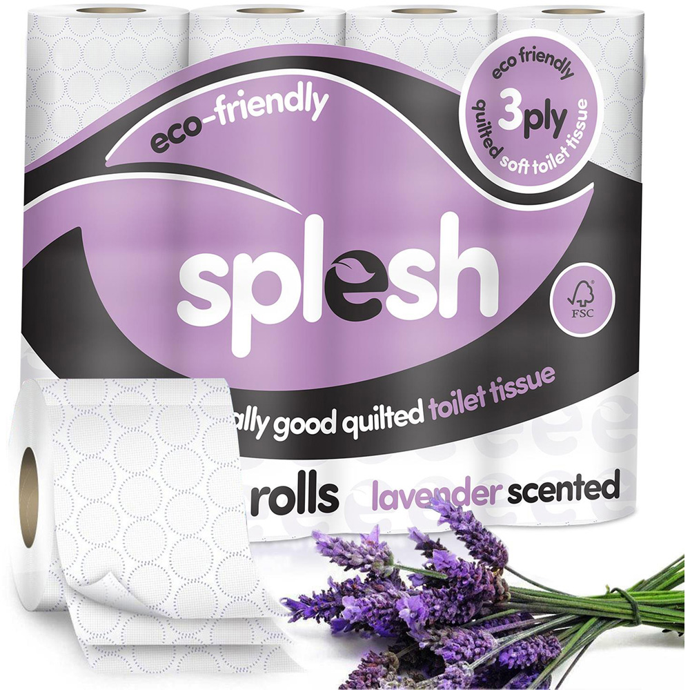 Splesh Quilted Lavender Fragrance Toilet Tissue 36 Rolls 3 Ply Image 3