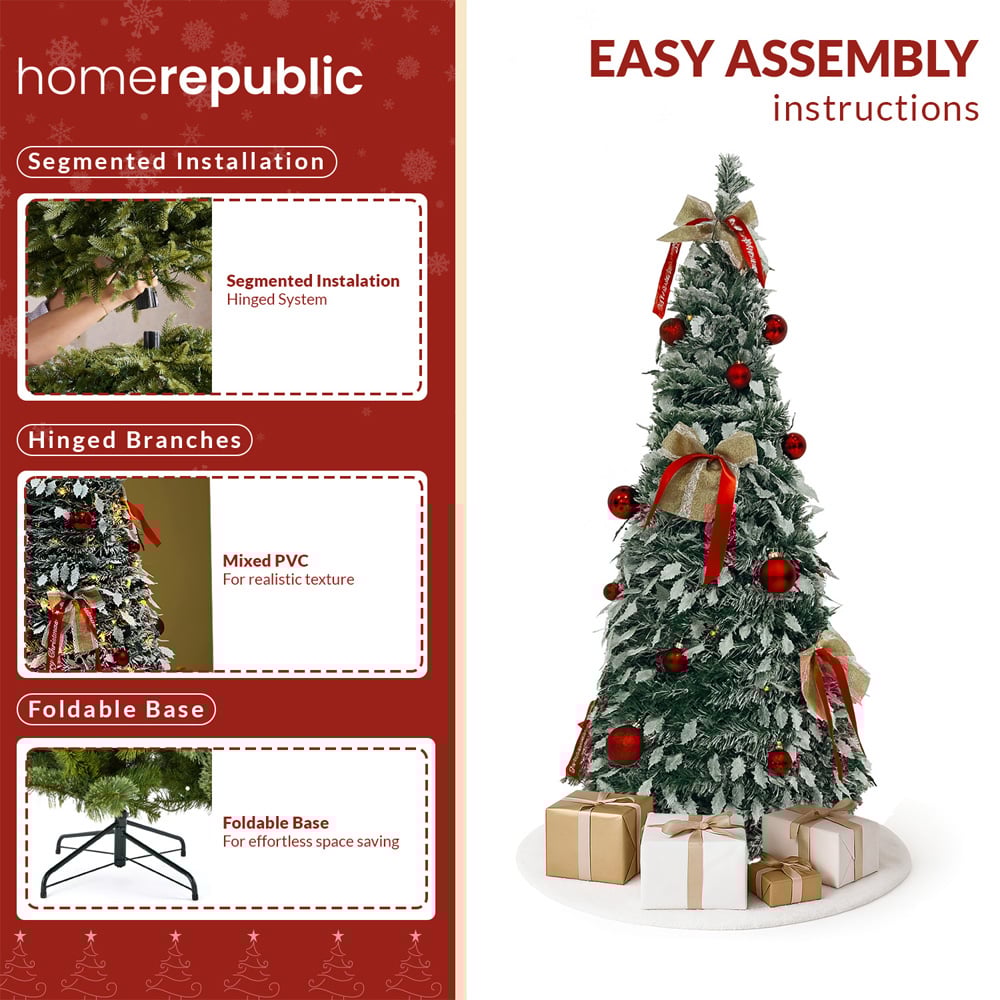 Noel Square Warm White LED Fully Decorated Xmas Tree 5.9ft Image 4