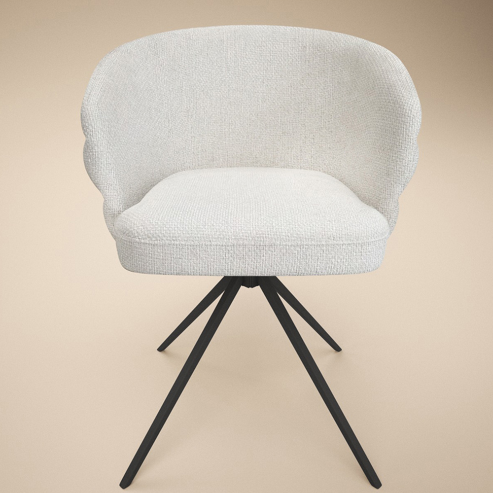 SOLACE+CO Eira Set of 2 Cream Swivel Dining Chair Image 3