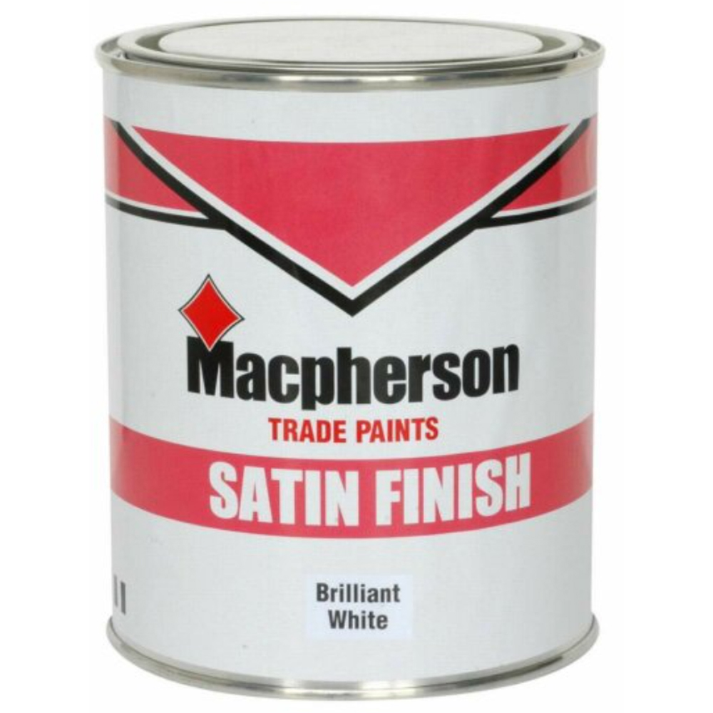 Macpherson Wood and Metal Brilliant White Satin Tough and Washable Paint 1L Image 2