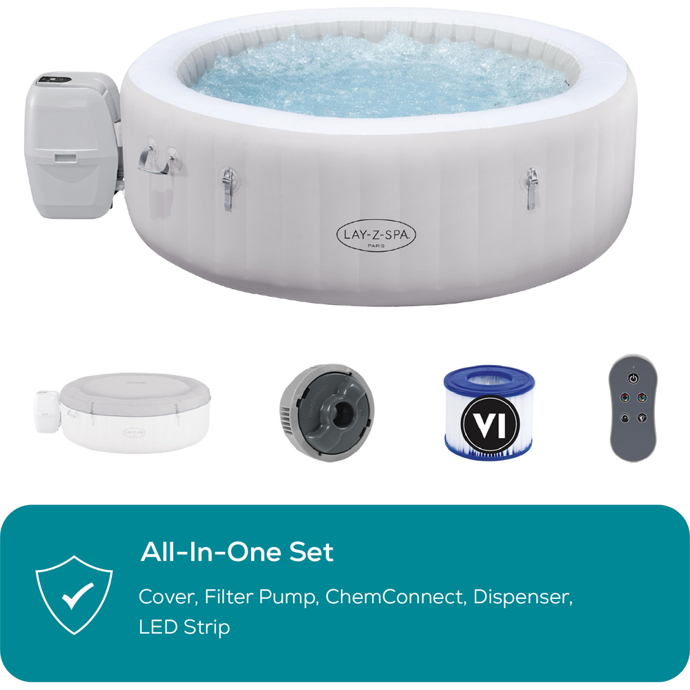 Lay-Z-Spa Paris 6 Person AirJet Hot Tub 66 x 196cm Image 8