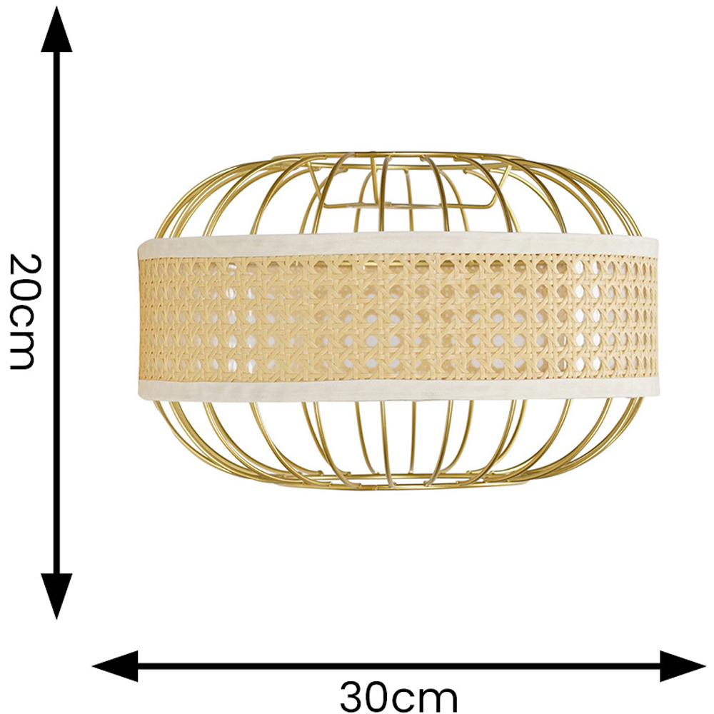 ValueLights Vimet Wicker Gold Pendant Lamp Shade Image 4